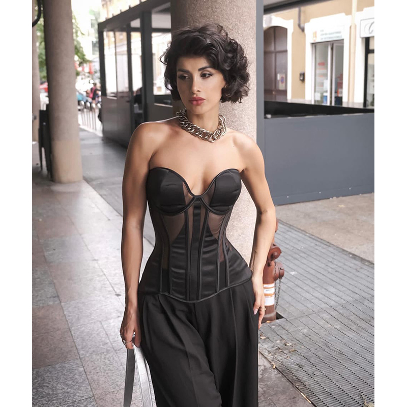Boning Corset Steel - Sujetador de malla de hueso de
