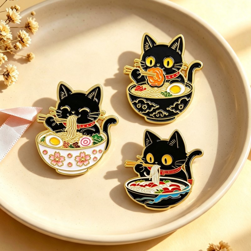 Cosplay Prop Bag - Lindo Pin Esmaltado de Gato Negro